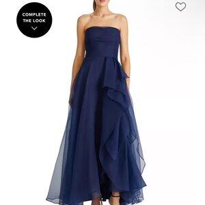 Theia Teresa Strapless Navy Blue Gown